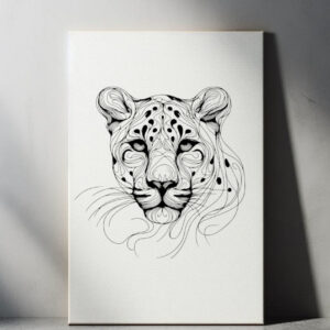 Modern Leopard White Canvas - On Floor