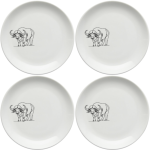 South Africa Buffalo themed plates, perfect for dining.