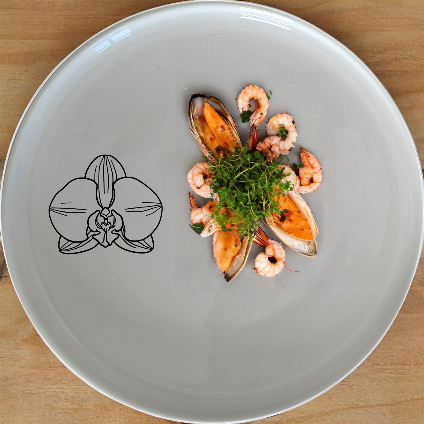 The Orchid Side Plate Set brings a touch of elegance to your dining table with its delicate laser-etched design.