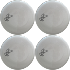 The Orchid Dinner Plate is a stunning addition to any dining set, featuring an elegant laser-etched orchid design on a sleek white ceramic surface.