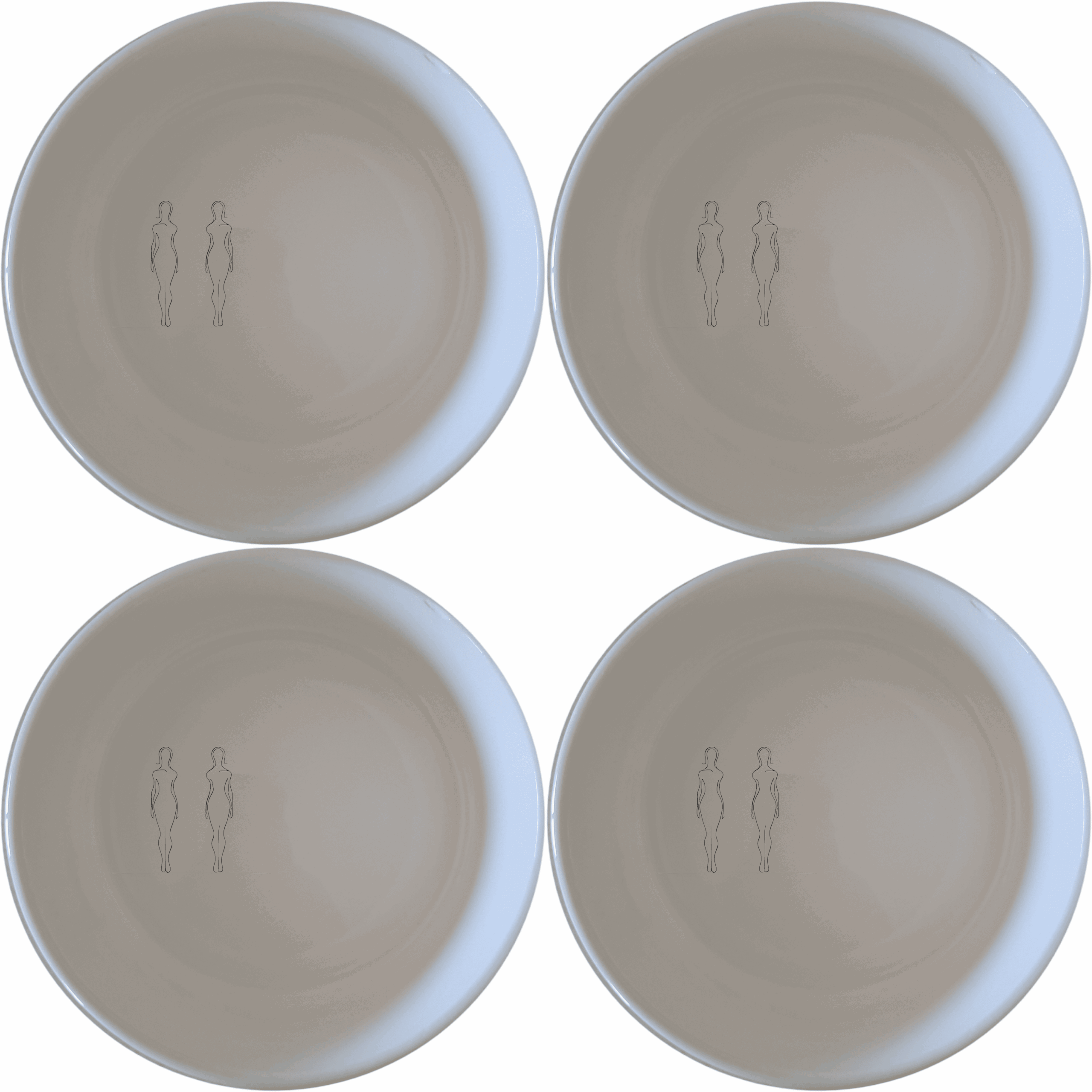 Elongated Human Figures Bowl Set of 4 - Range 1 is a unique and stylish addition to your kitchen collection.