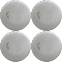 Elongated Human Figures Dinner Plate Set of 4 - Range 4 is a modern and artistic dinner plate set featuring elongated human figures.