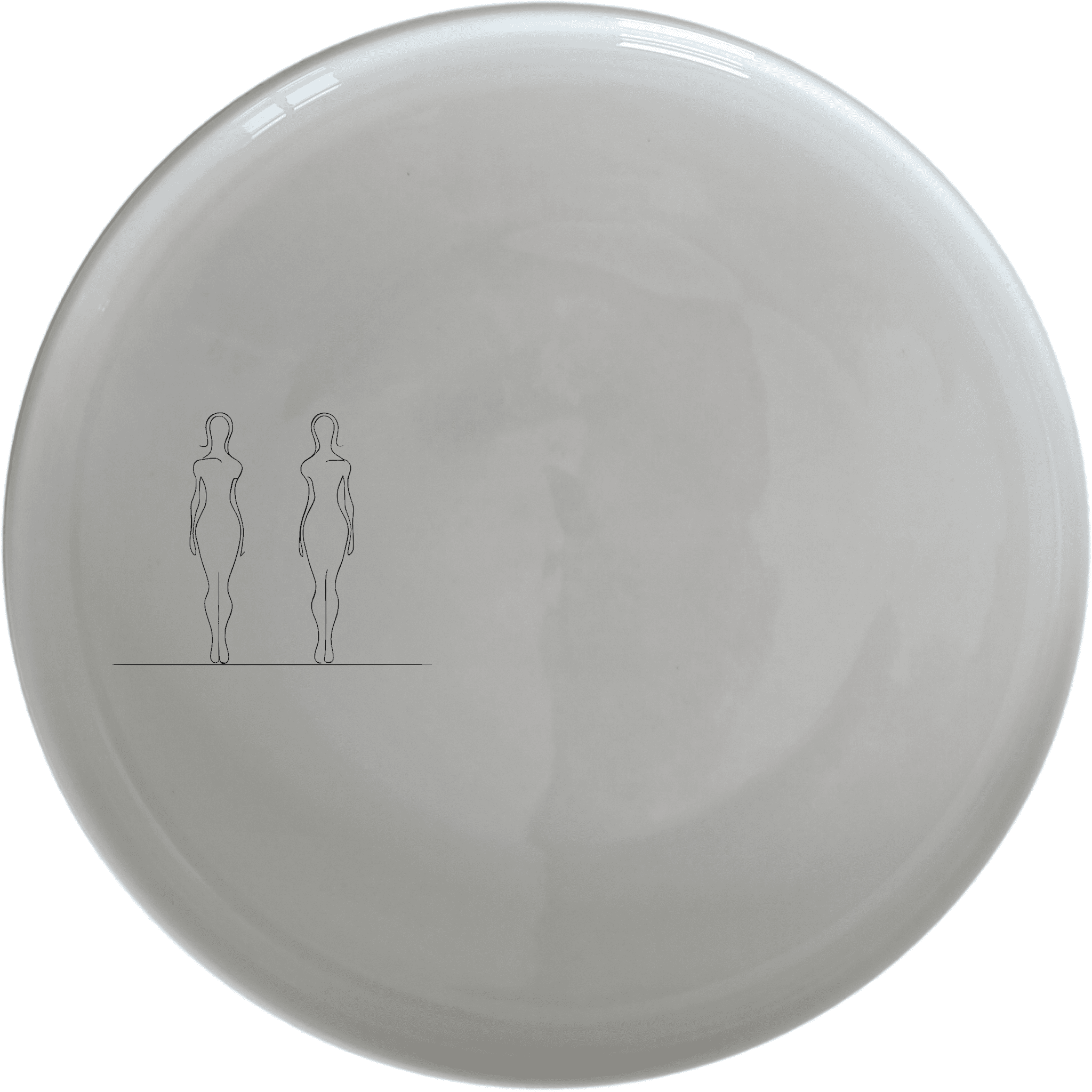 Elongated Human Figures Dinner Plate Set of 4 - Range 1 offers a modern abstract design perfect for contemporary dining.