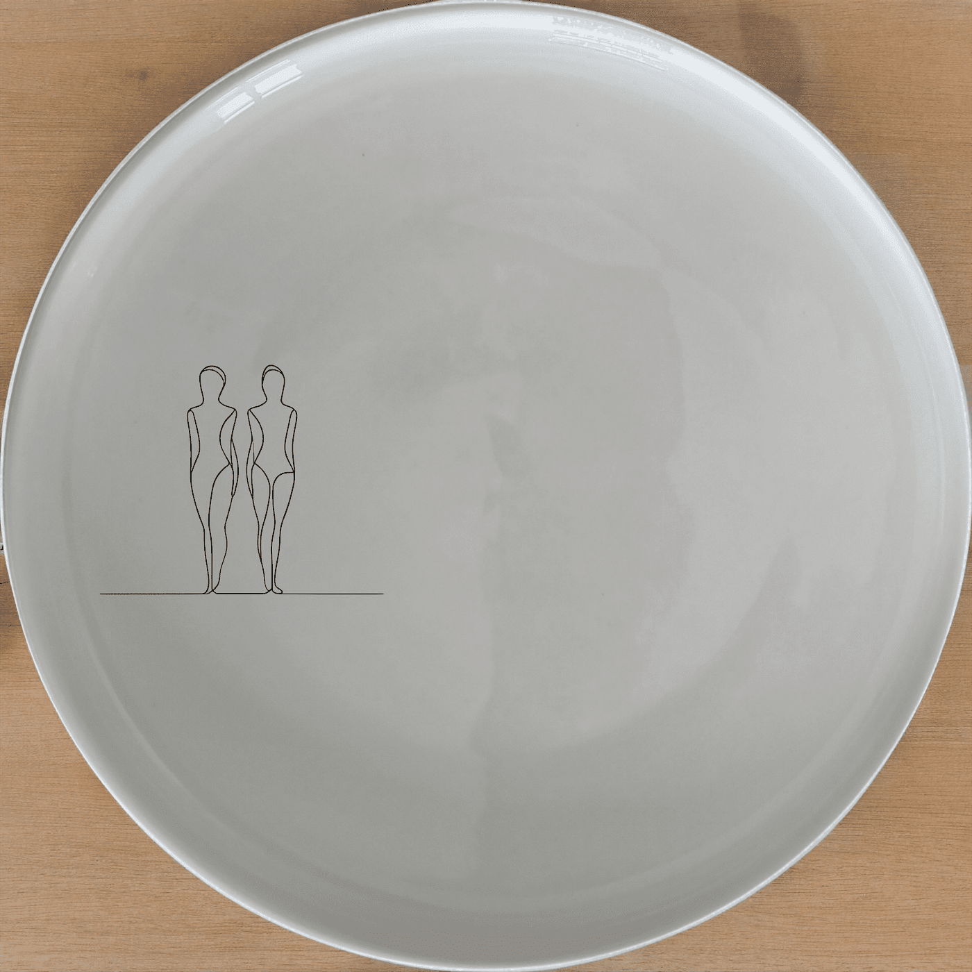 Elongated Human Figures Dinner Plate Set of 4 - Range 28 offers a unique and artistic design perfect for modern dining.