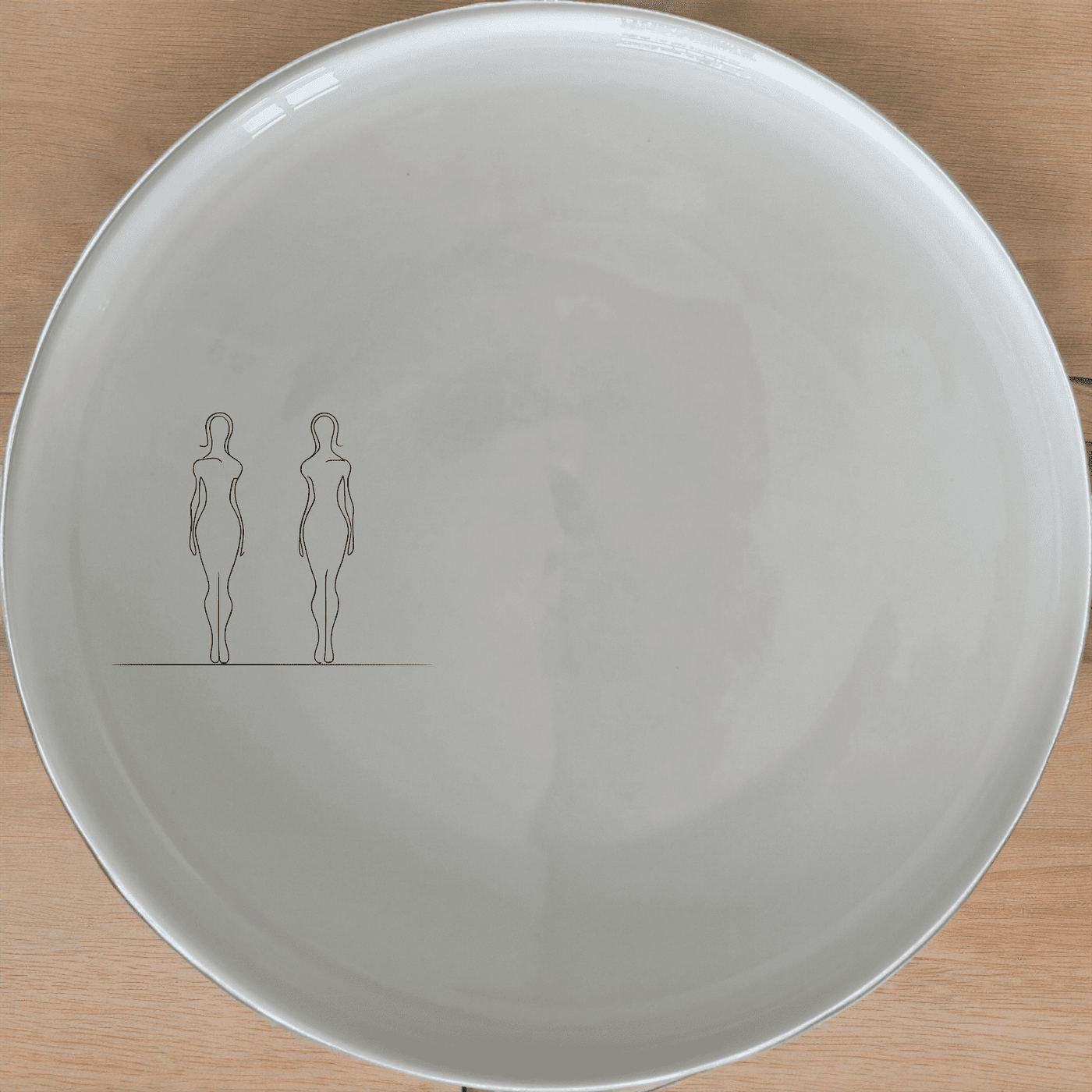 Elongated Human Figures Side Plate Set of 4 - Range 1 adds modern art to your dining table with sleek, minimalist design.