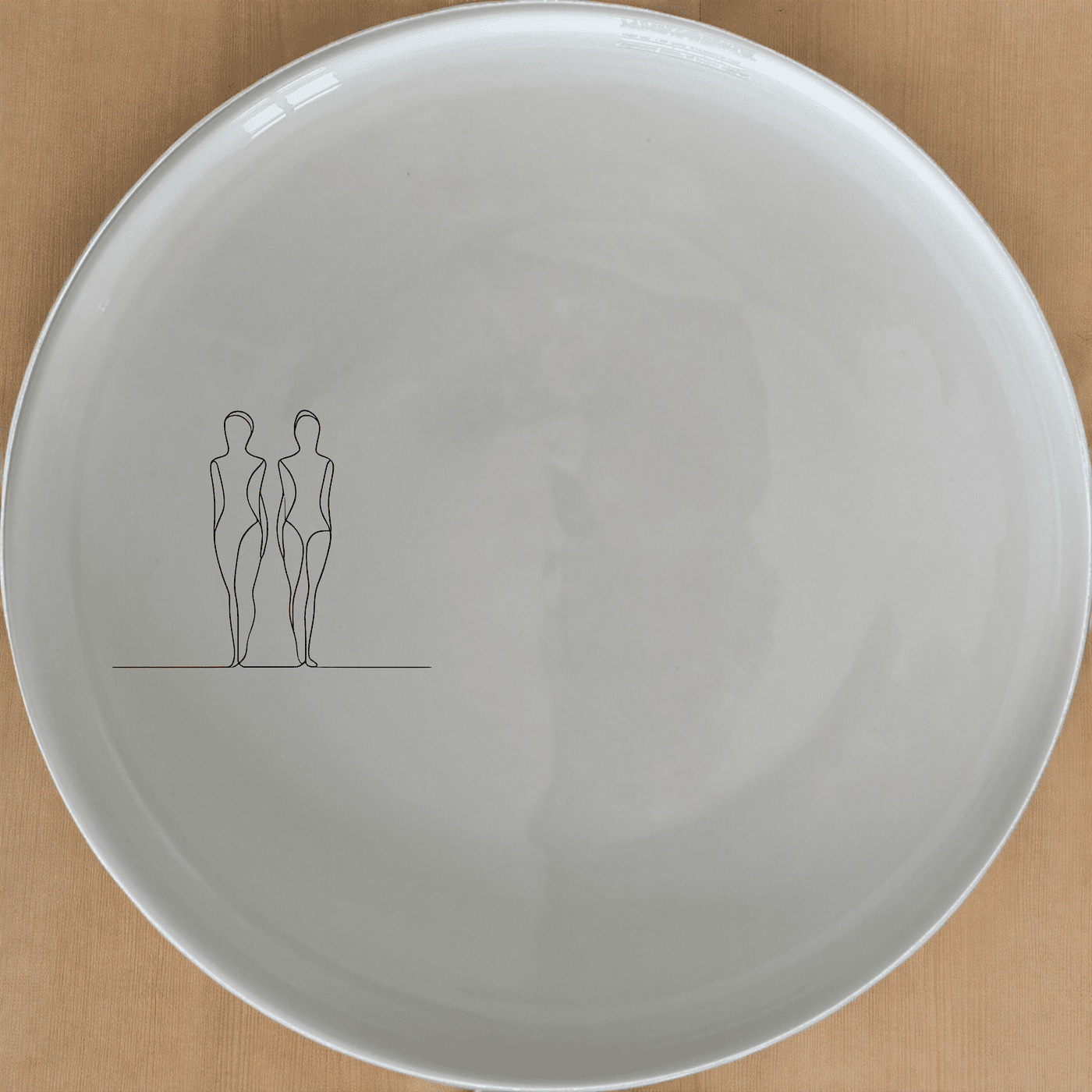 Elongated Human Figures Side Plate Set of 4 - Range 3 is a modern and artistic dinnerware set that adds a touch of contemporary design to any table setting.