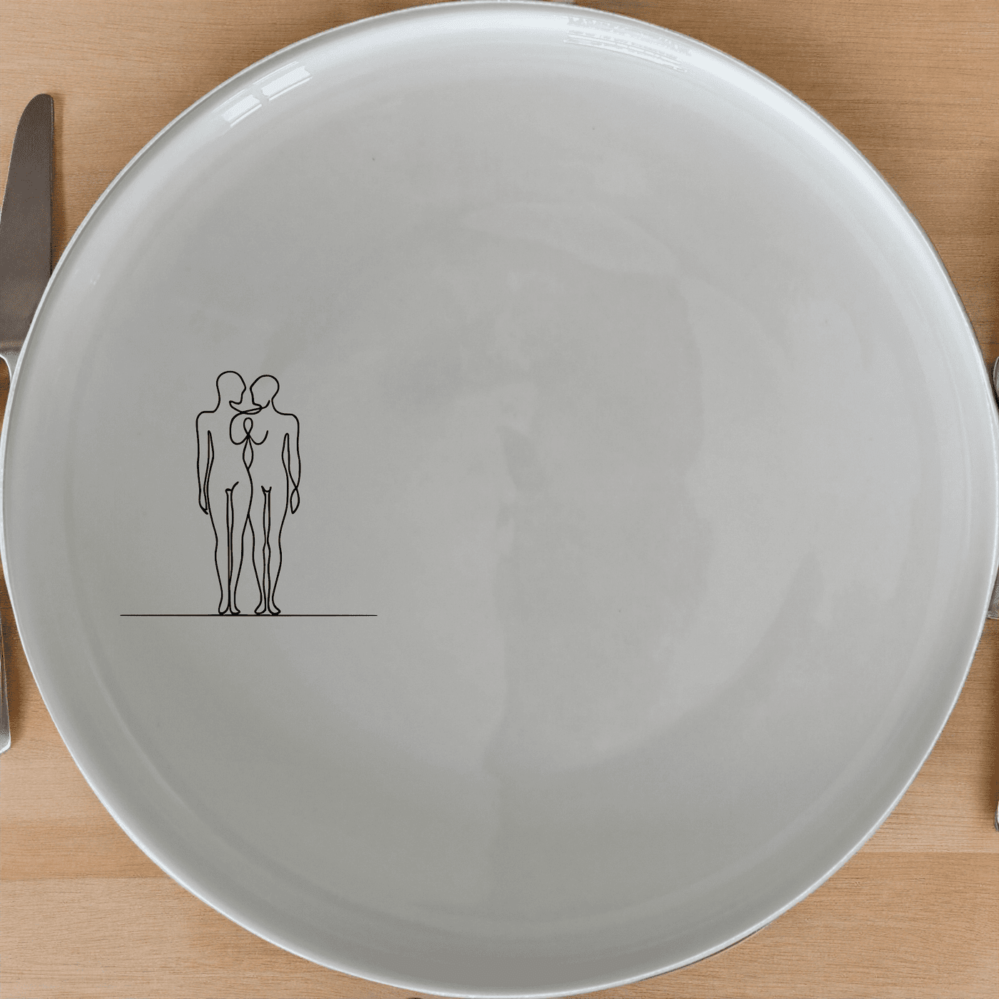 Elongated Human Figures Side Plate Set of 4 - Range 4 is a stylish and modern addition to any dining set.