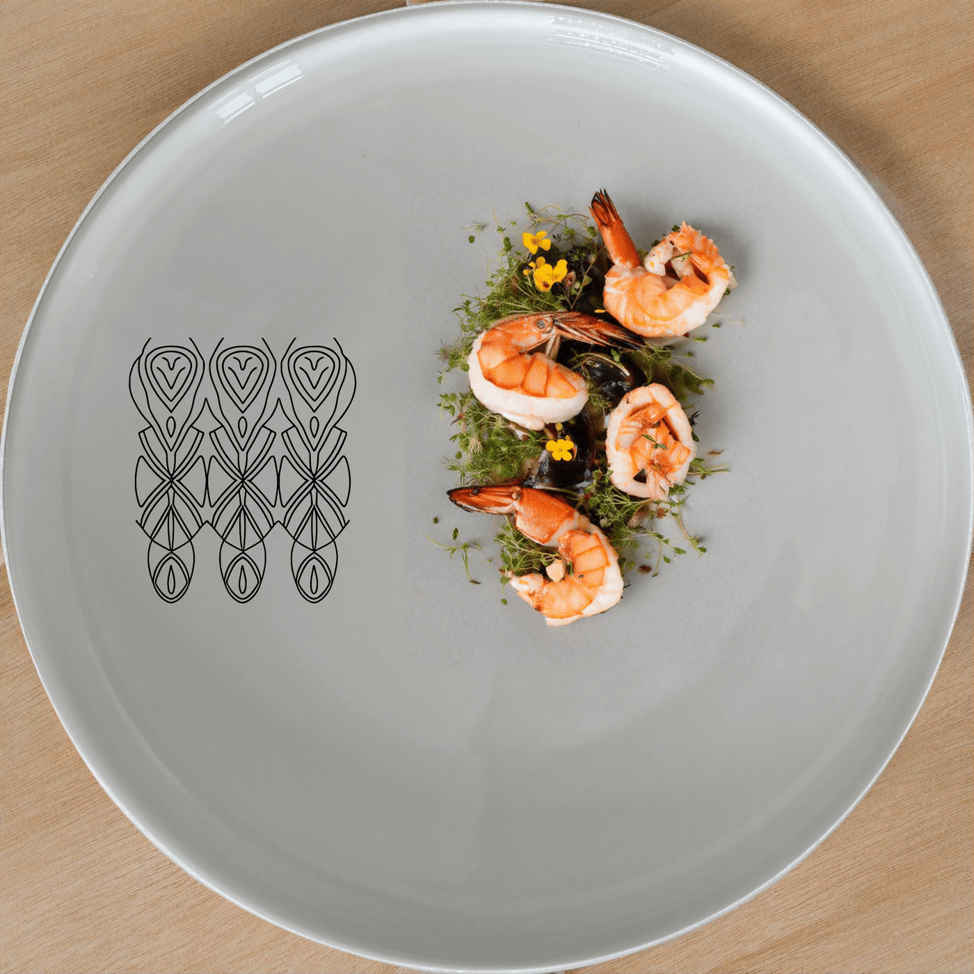 The African Geometric Tribal Pattern Design Dinner Plate Set of 4 features a striking black and white geometric design, perfect for modern dining.