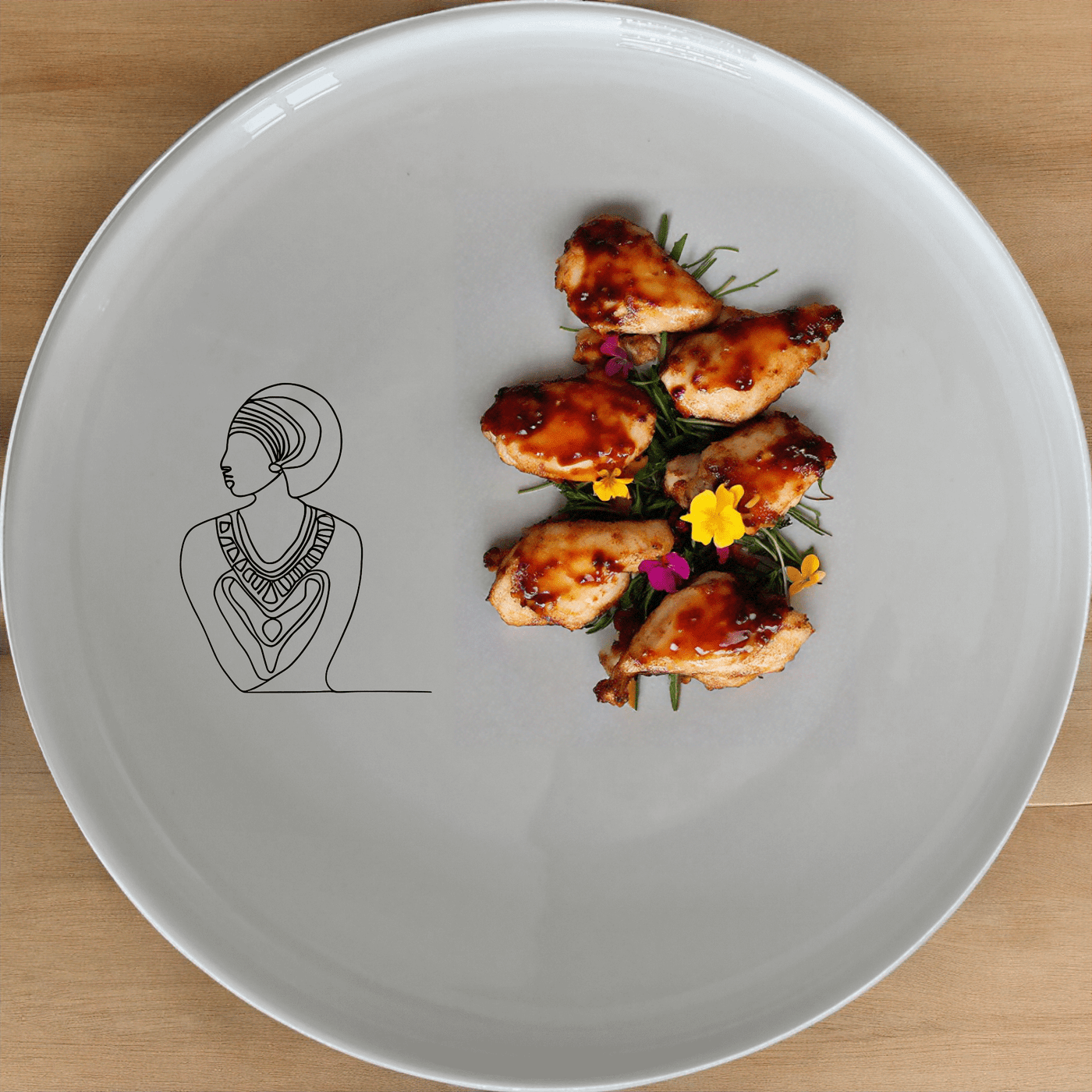 The African Geometric Tribal Pattern Design Dinner Plate Set of 4 features a striking geometric pattern inspired by African tribal art, perfect for adding a touch of cultural elegance to your dining table.