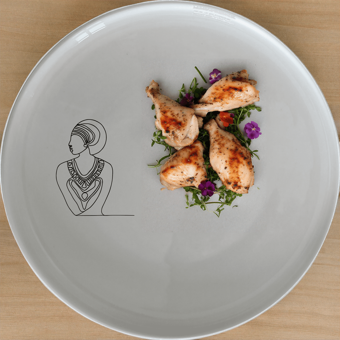 The African Geometric Tribal Pattern Design Side Plate Set of 4 features a striking geometric design inspired by African tribal art, perfect for adding a touch of cultural elegance to your dining table.