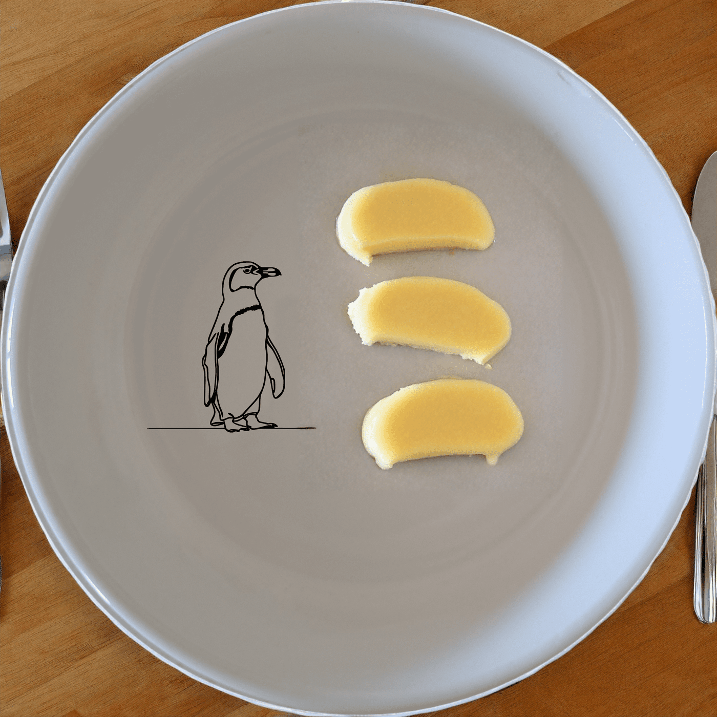 The African Penguin Silhouettes Bowl Set of 4 adds a touch of whimsy to your table setting with charming penguin designs.