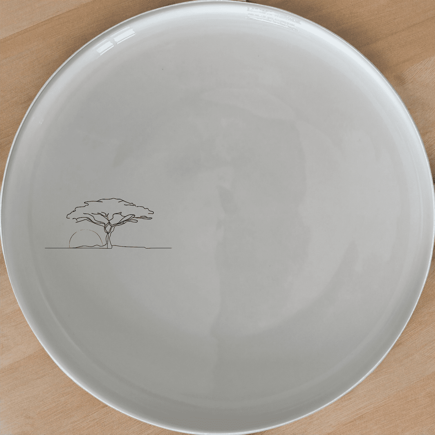 African Sunset Savanna Dinner Plate Set of 4 features a serene savanna scene, perfect for elevating your dining experience with nature-inspired elegance.