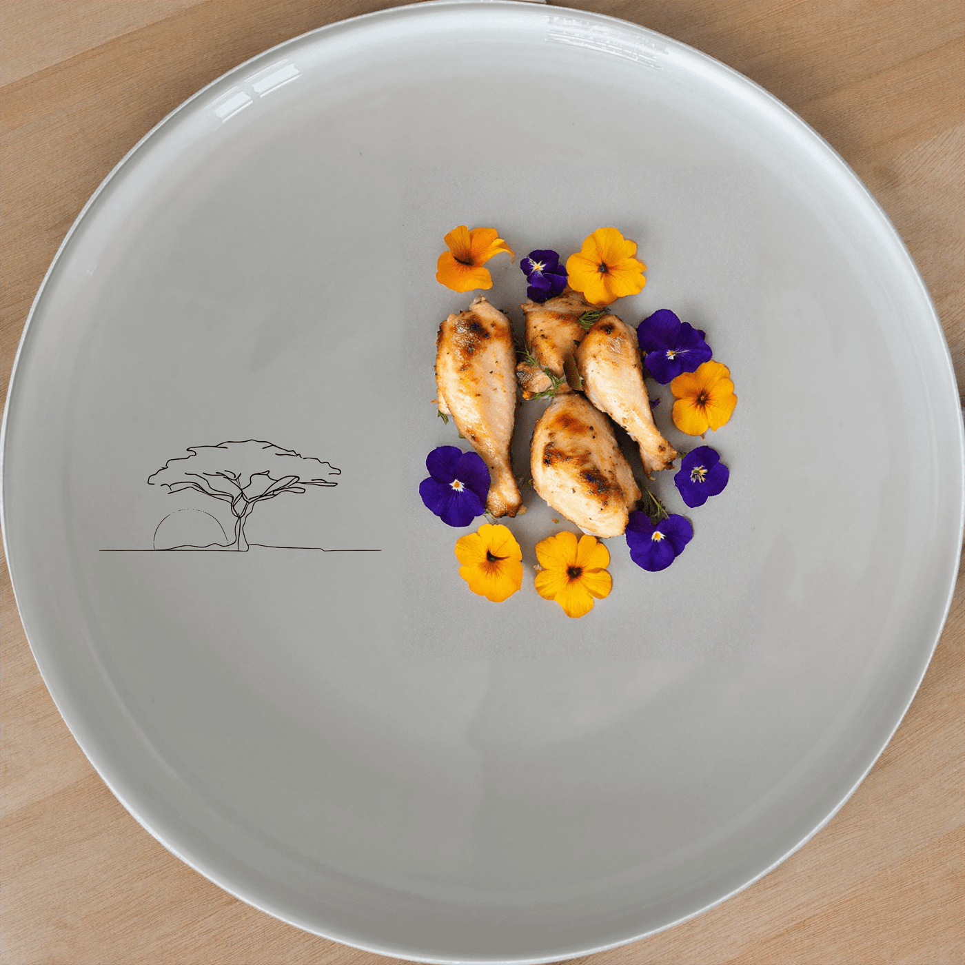 African Sunset Savanna Dinner Plate Set of 4 features a serene savanna scene, perfect for elevating your dining experience with nature-inspired elegance.