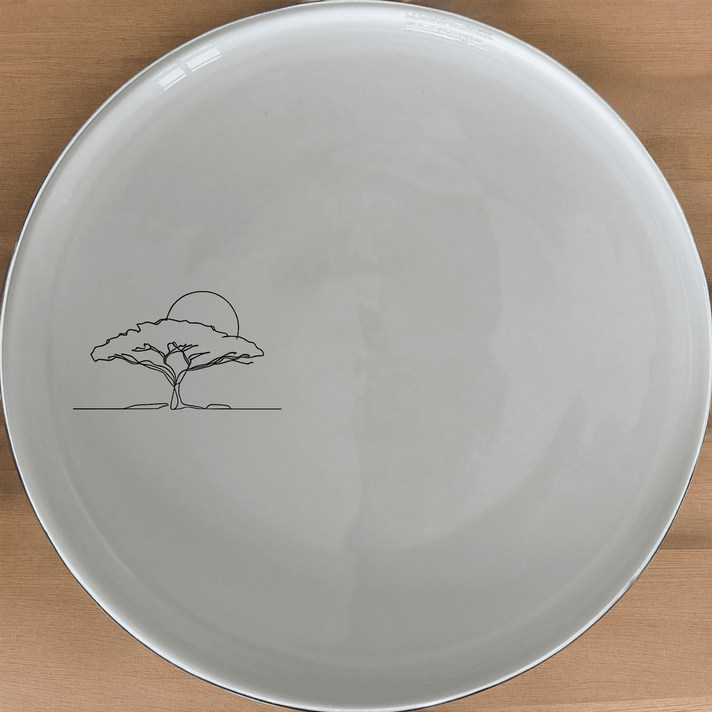 African Sunset Savanna Acacia Tree Dinner Plate Set of 4 features a minimalist design perfect for modern dining.