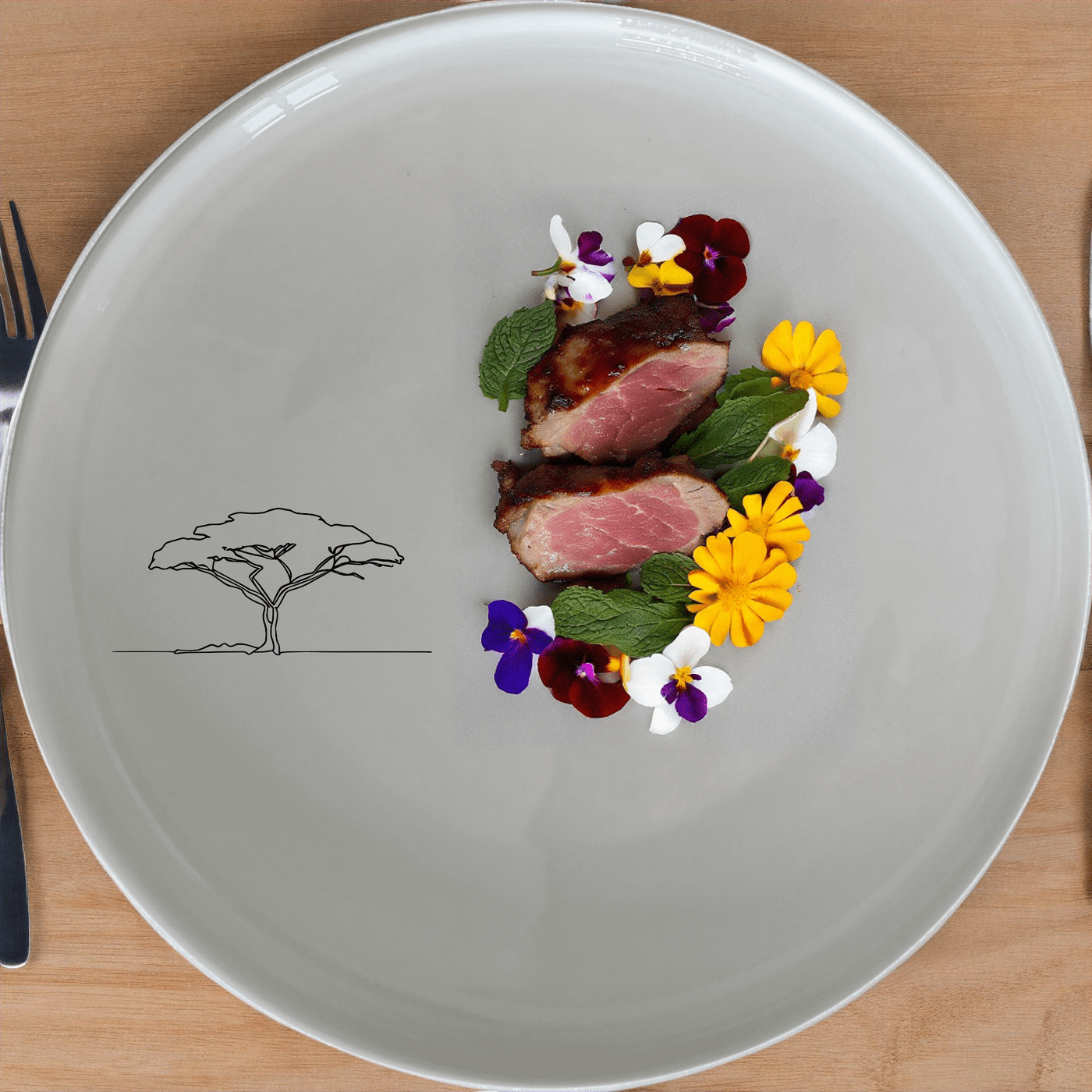 The African Sunset Savanna Acacia Tree Dinner Plate Set of 4 features a minimalist design perfect for modern dining. Crafted from durable ceramic, these plates are microwave and dishwasher safe, making them ideal for everyday use.