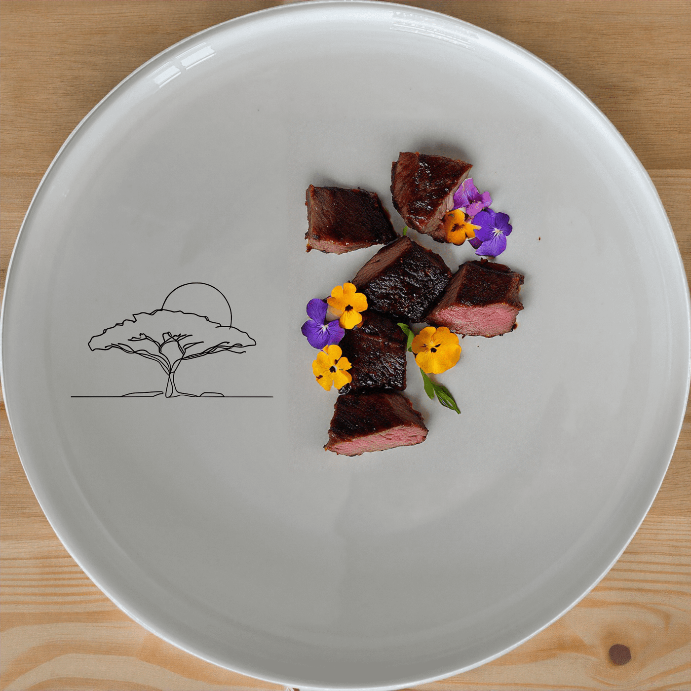 African Sunset Savanna Acacia Tree Side Plate Set of 4 offers a unique and stylish addition to your dining table, perfect for any occasion.