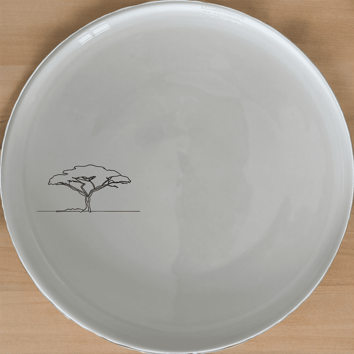 African Sunset Savanna Acacia Tree Side Plate Set of 4 features a minimalist design perfect for modern dining. This set of four plates adds a touch of nature to your table setting.