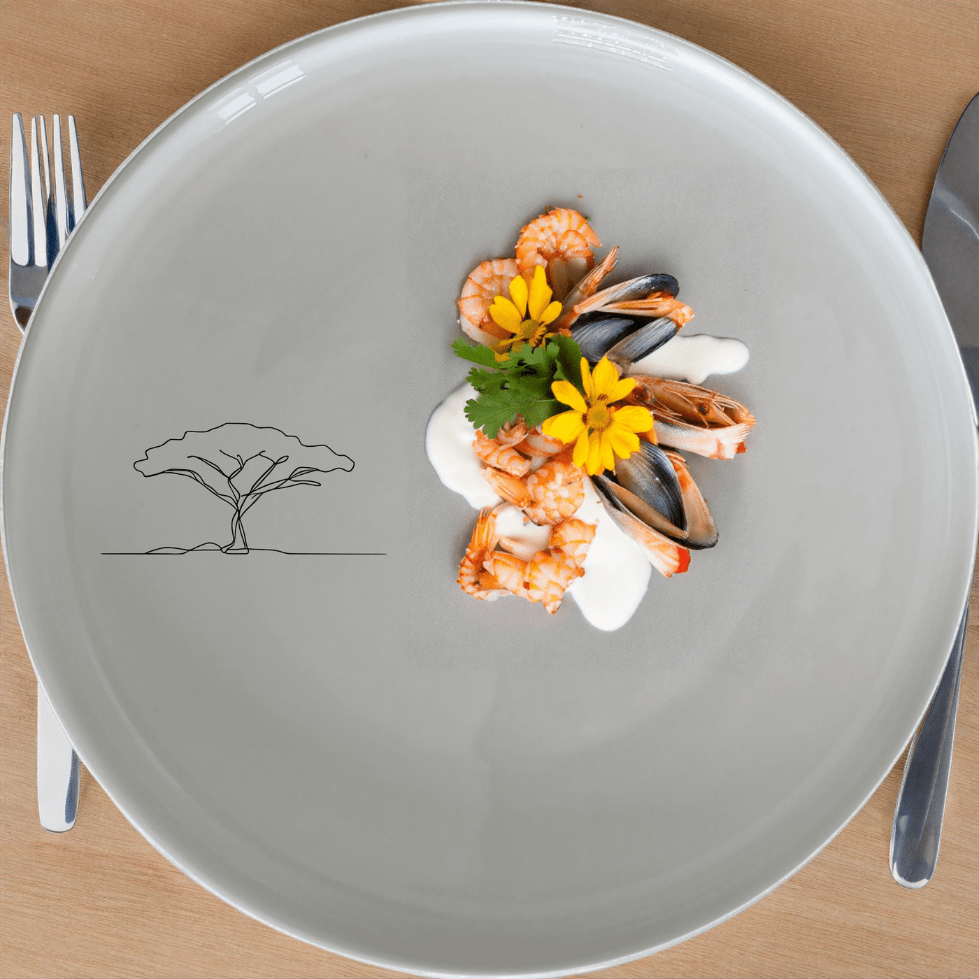 The African Sunset Savanna Acacia Tree Side Plate Set of 4 adds a touch of nature to your dining table with its elegant design.