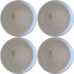 Alocasia Zebrina Bowl Set of 4 adds a touch of nature to your dining table with its elegant design and versatile use.