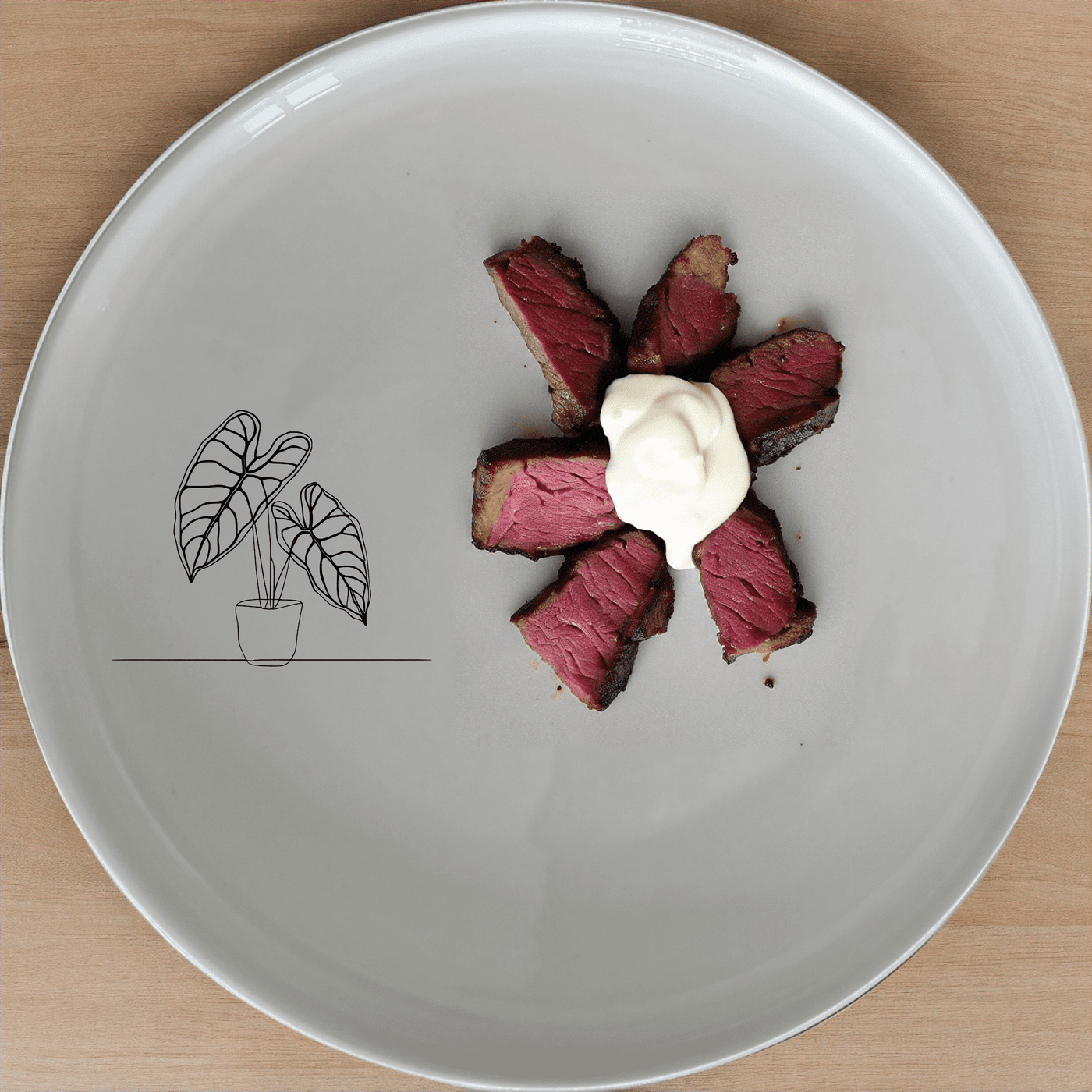 Alocasia Zebrina Dinner Plate Set of 4 features minimalist design perfect for modern dining. Crafted from durable ceramic, this set adds a touch of nature to your table setting.