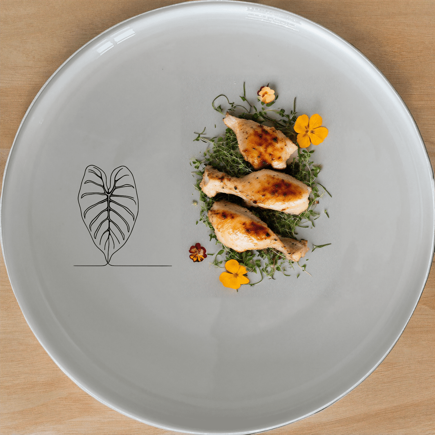 Alocasia Leaf Dinner Plate Set of 4 features a minimalist design perfect for modern dining. This set of four plates brings a touch of nature to your table.