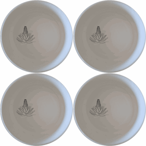 The Aloe Ferox Flower Spike Bowl Set of 4 features elegant botanical designs perfect for any dining occasion.