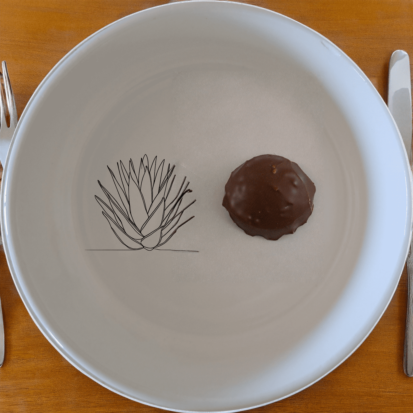 The Aloe Ferox Flower Spike Bowl Set of 4 features a minimalist design with a subtle botanical illustration, perfect for modern dining and everyday use.