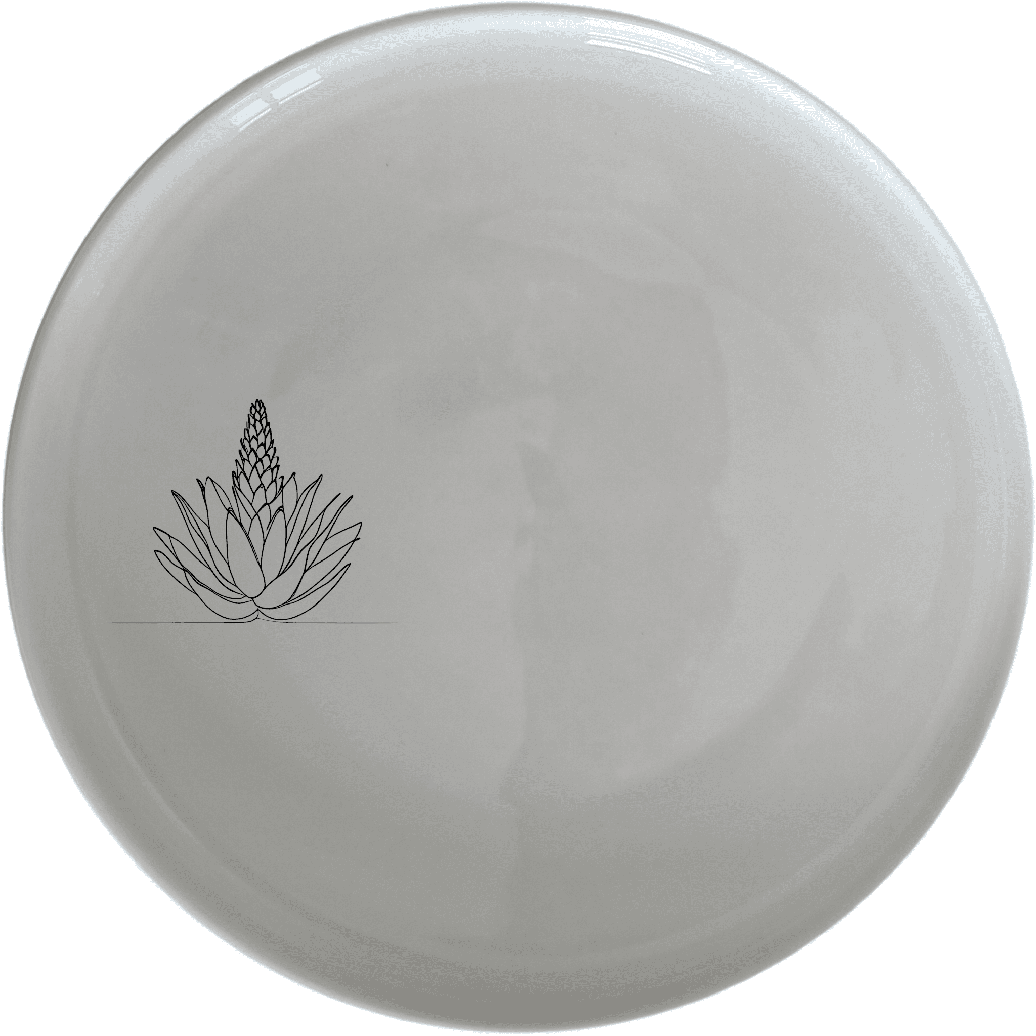 The Aloe Ferox Flower Spike Dinner Plate Set of 4 features a minimalist design with an elegant aloe flower illustration, perfect for modern dining.