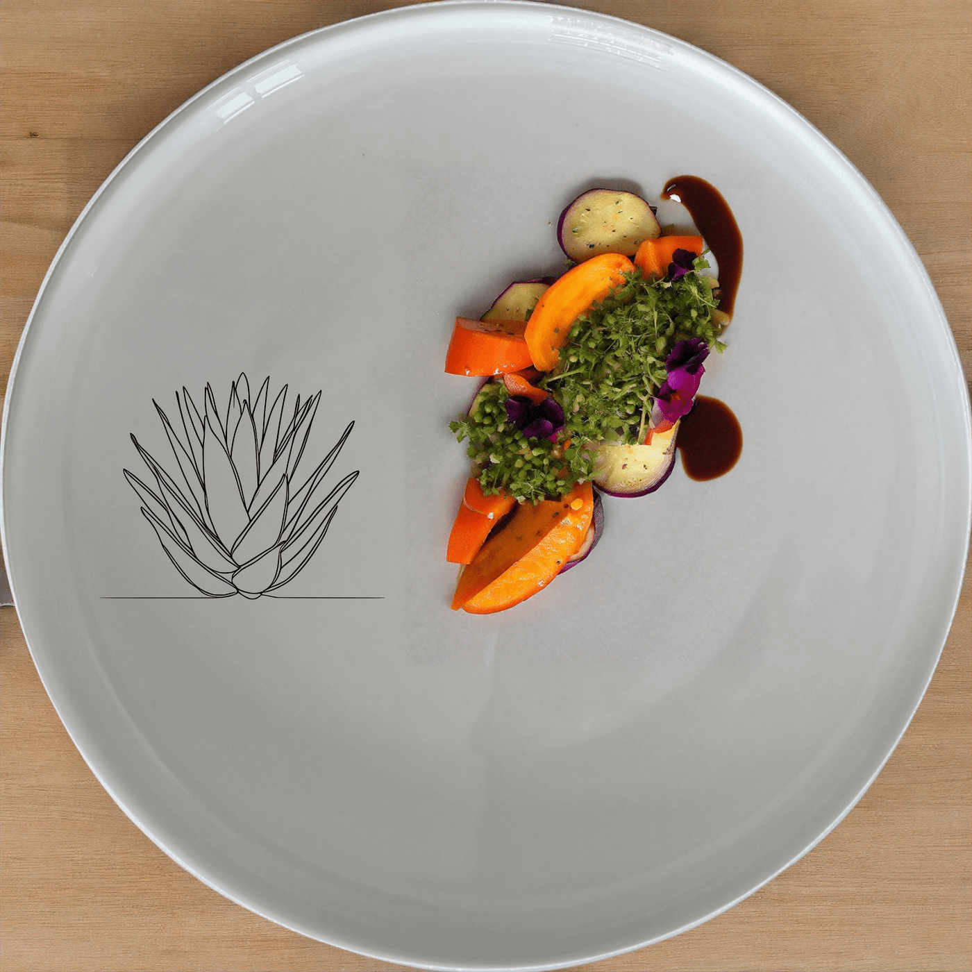 The Aloe Ferox Flower Spike Side Plate Set of 4 adds a touch of nature to your dining table with its elegant design.