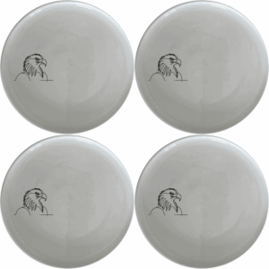 The American Bald Eagle Dinner Plate Set of 4 features a striking silhouette design, perfect for adding a touch of national pride to your dining table.