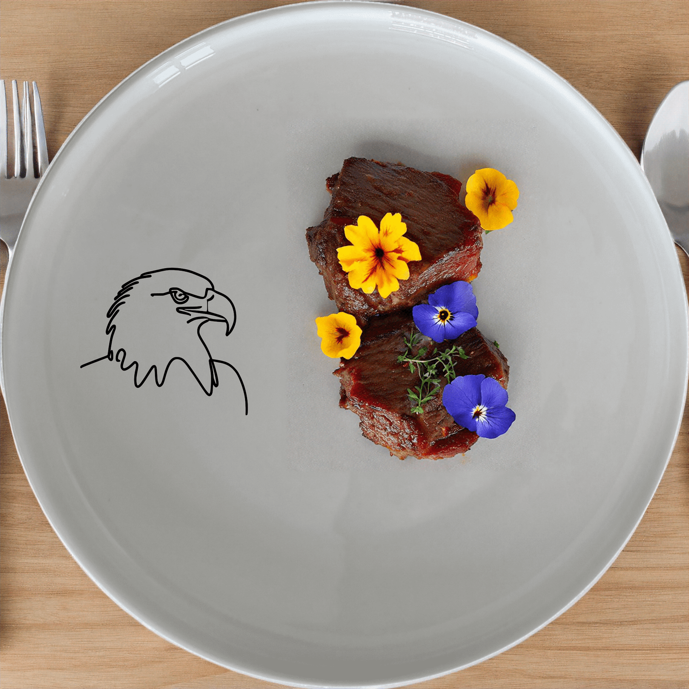 American Bald Eagle Side Plate Set of 4 features a striking eagle design on a classic white ceramic plate, perfect for everyday use or special occasions.