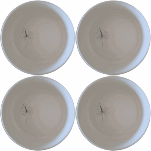 The Anthurium Clarinervium Bowl Set of 4 features a delicate botanical design, perfect for everyday use or special occasions.