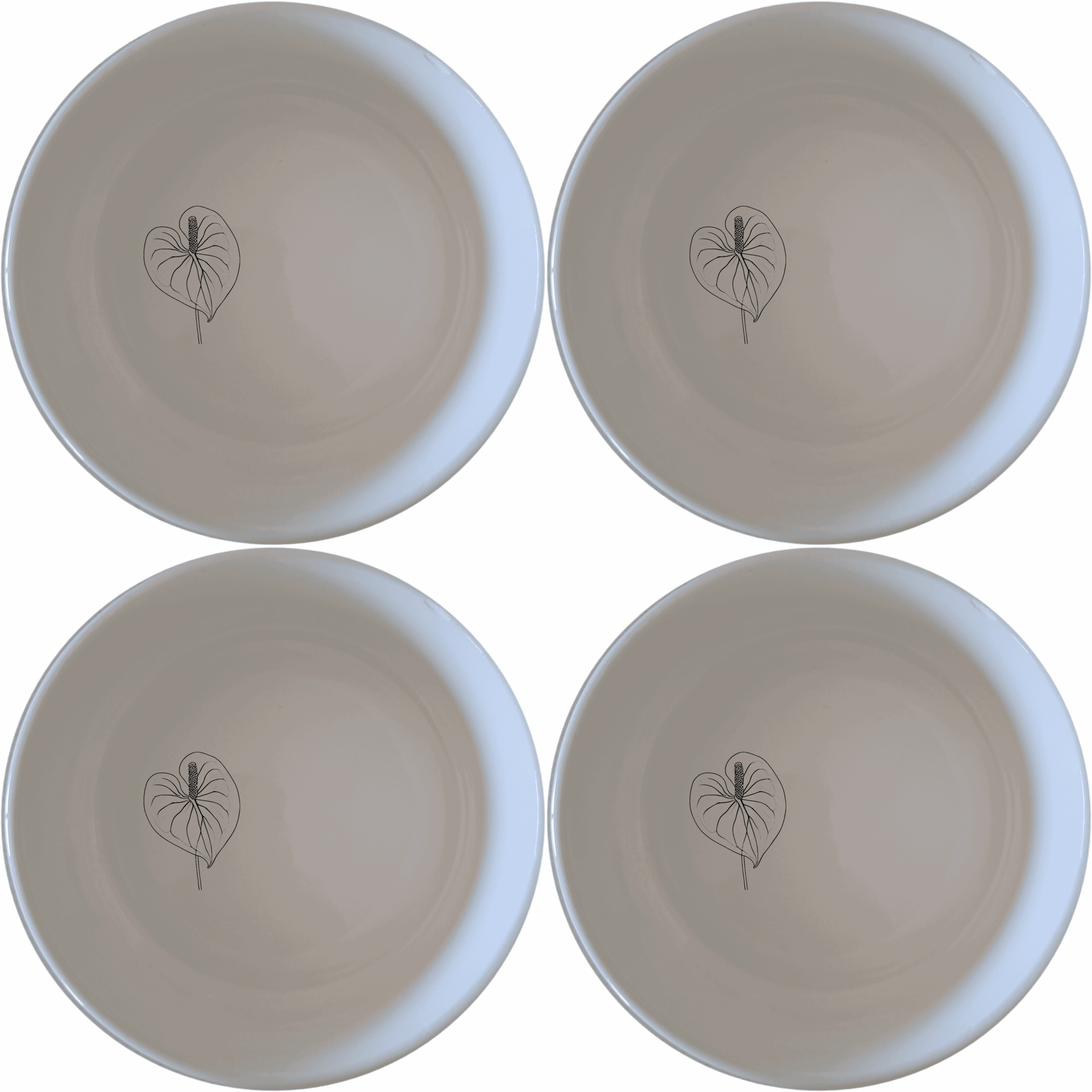 Anthurium Clarinervium Bowl Set of 4 offers a stylish and modern addition to your dining collection, perfect for any occasion.