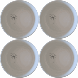 Anthurium Clarinervium Bowl Set of 4 brings a touch of elegance to your table with its minimalist design and subtle botanical motif.