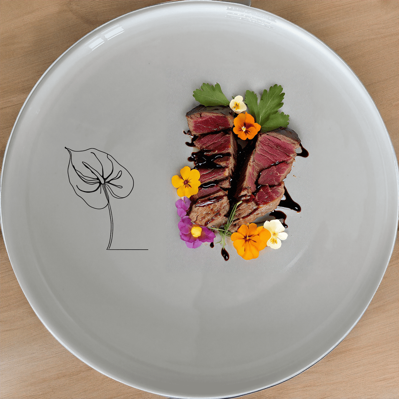 Anthurium Clarinervium Dinner Plate Set of 4 features elegant botanical designs perfect for any dining occasion.