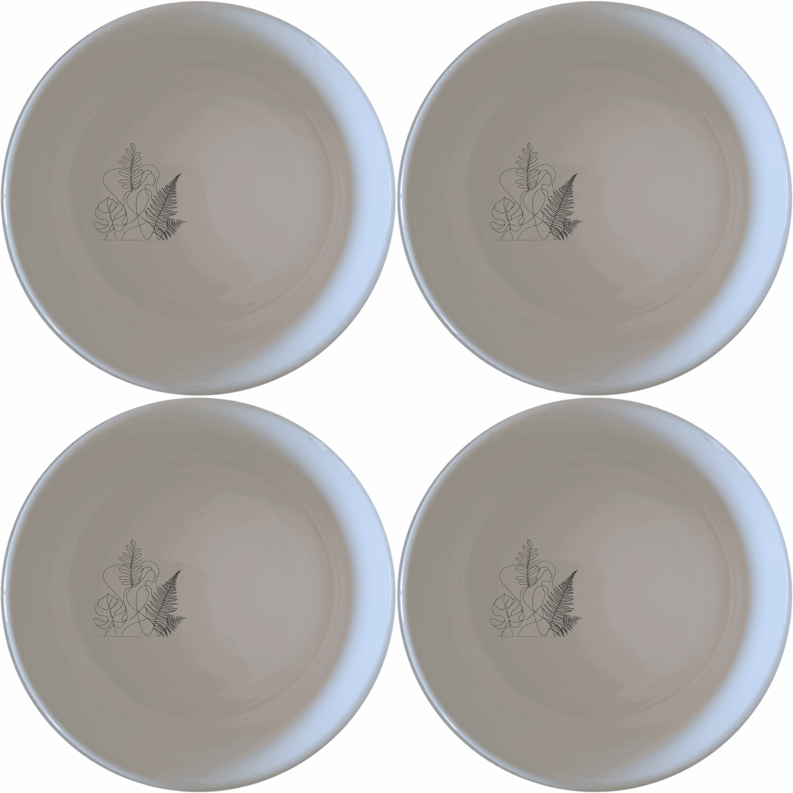 The Aroids Ferns Layered Ecosystem Bowl Set of 4 brings nature-inspired elegance to your dining table with intricate botanical designs.