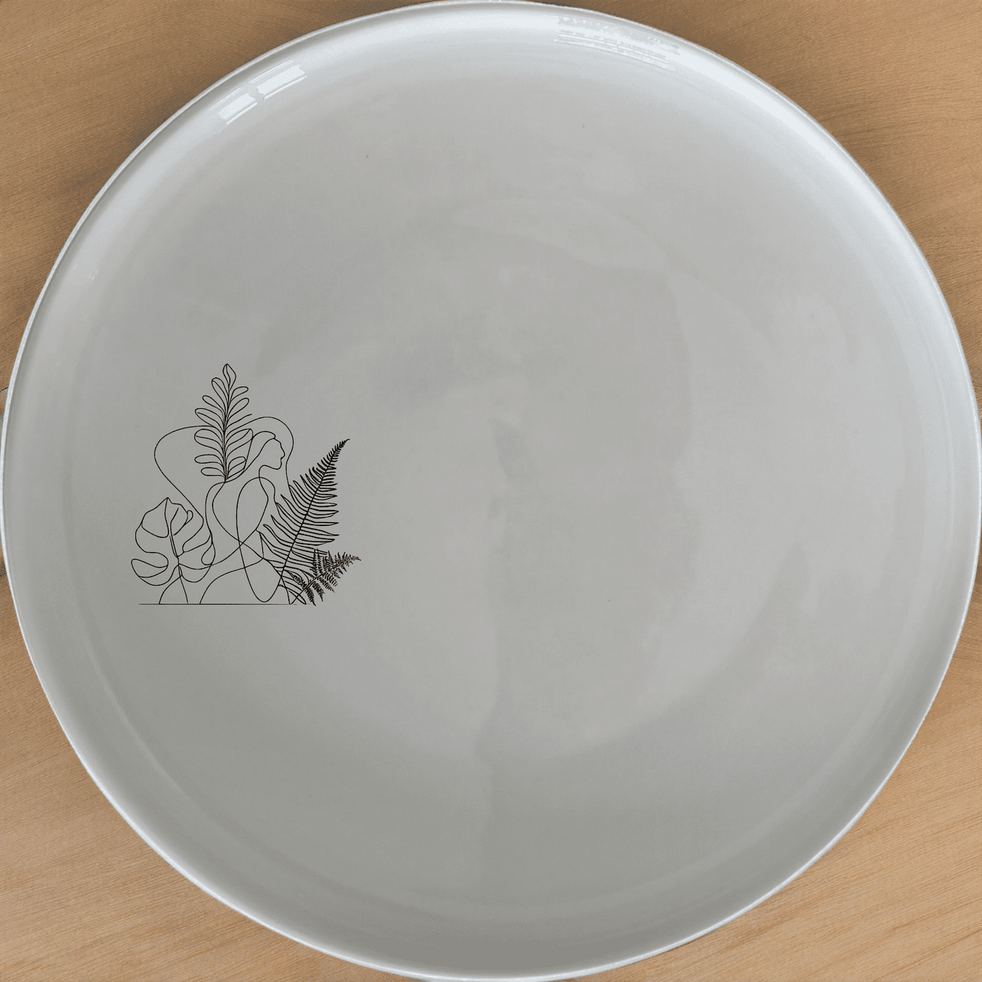 The Aroids Ferns Layered Ecosystem Dinner Plate Set of 4 features intricate botanical designs, perfect for elevating any dining experience.