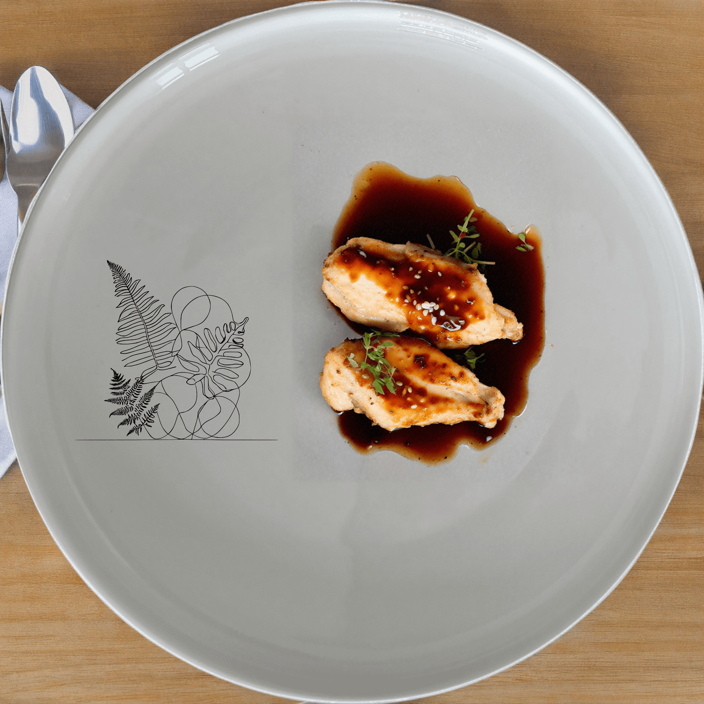 Aroids Ferns Dinner Plate Set of 4 offers a sophisticated and modern design perfect for any dining occasion.