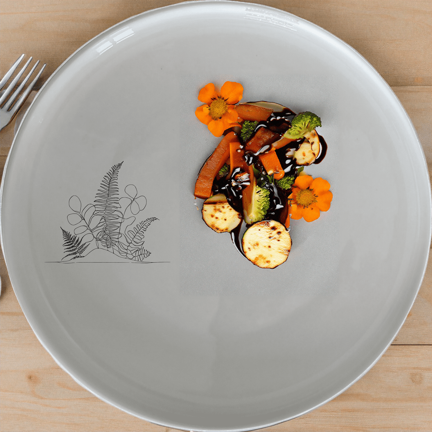 Aroids Ferns Side Plate Set of 4 offers a unique and elegant design perfect for any dining occasion.