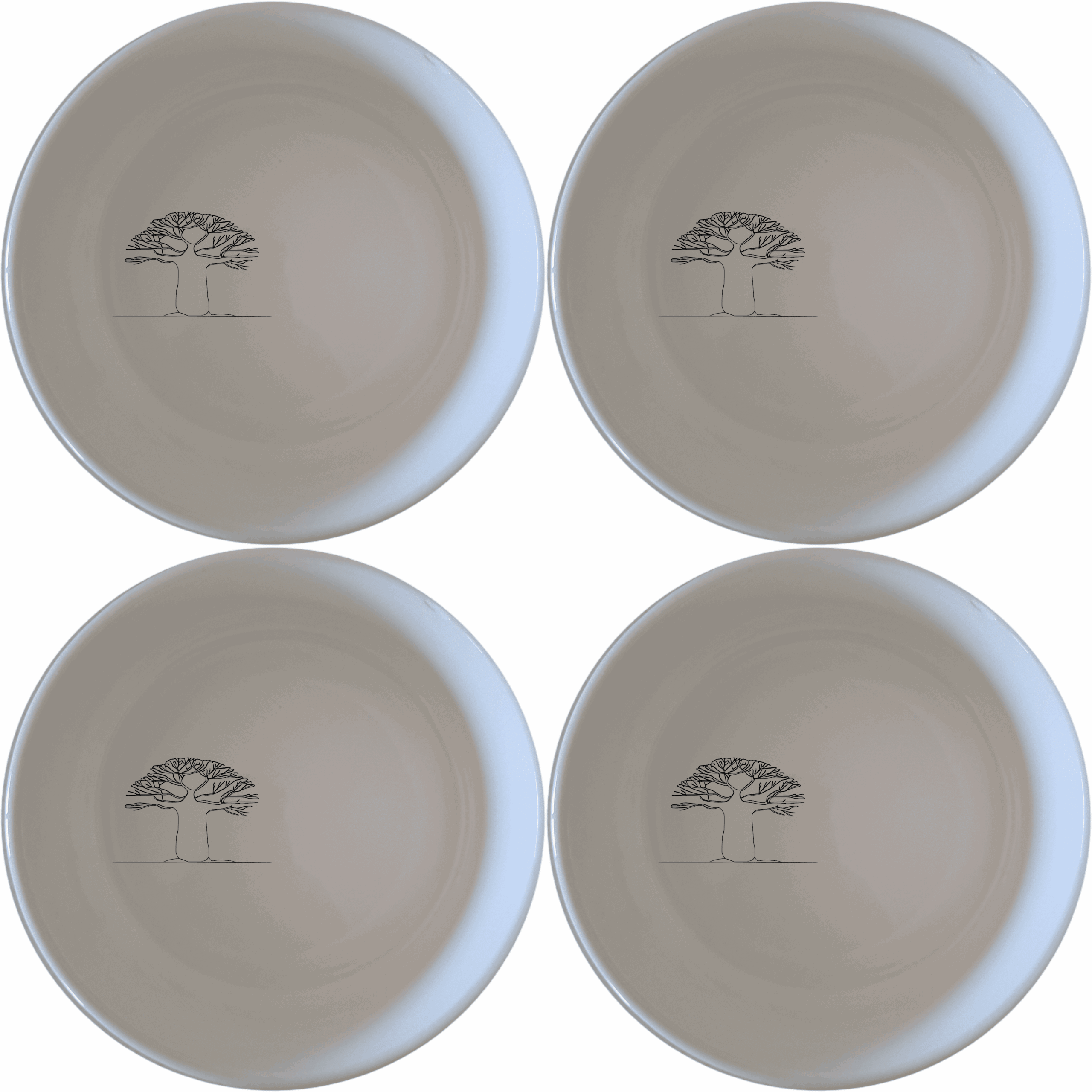 Baobab Tree Silhouette Sunset Bowl Set of 4 is a stunning set of four ceramic bowls featuring a unique baobab tree silhouette design. Perfect for any occasion, these bowls add a touch of elegance to your dining experience.