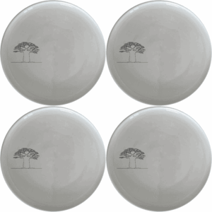 Baobab Tree Silhouette Dinner Plate Set of 4 adds a touch of nature to your dining table with its elegant design.