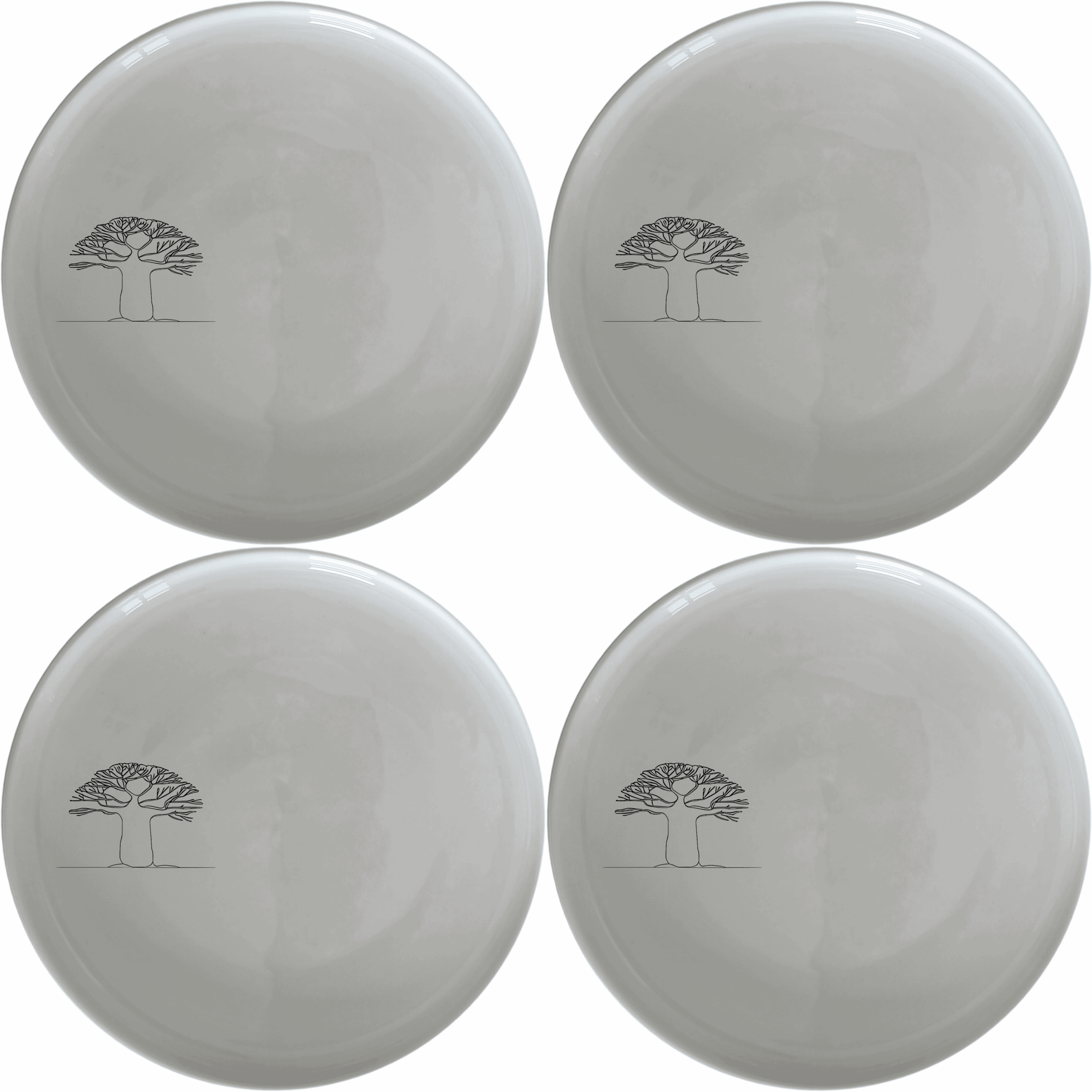 Baobab Tree Silhouette Side Plate Set of 4 adds a touch of nature to your dining table with its elegant design.
