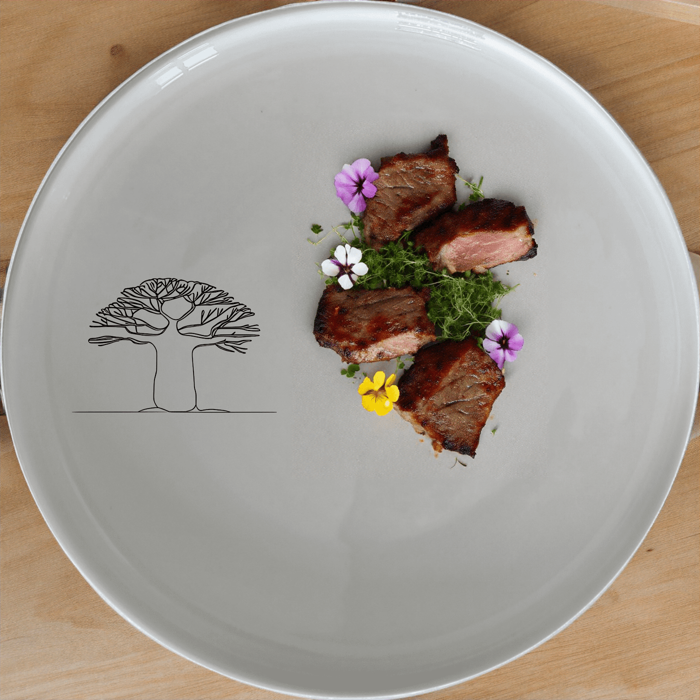 Baobab Tree Silhouette Side Plate Set of 4 adds a touch of nature to your dining table with its elegant design.