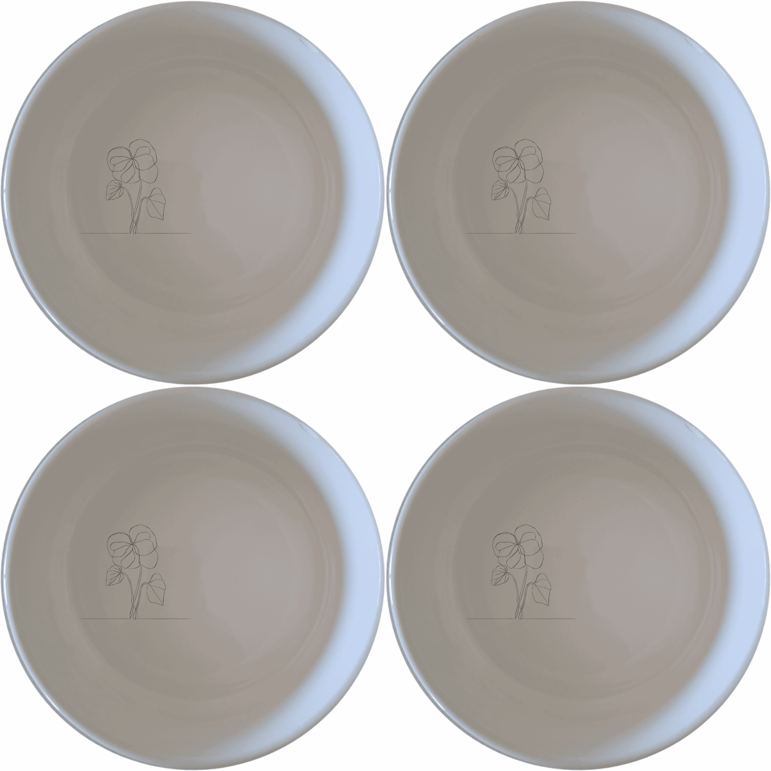 The Begonia Maculata Bowl Set of 4 features delicate botanical designs, perfect for adding a touch of nature to your dining experience.