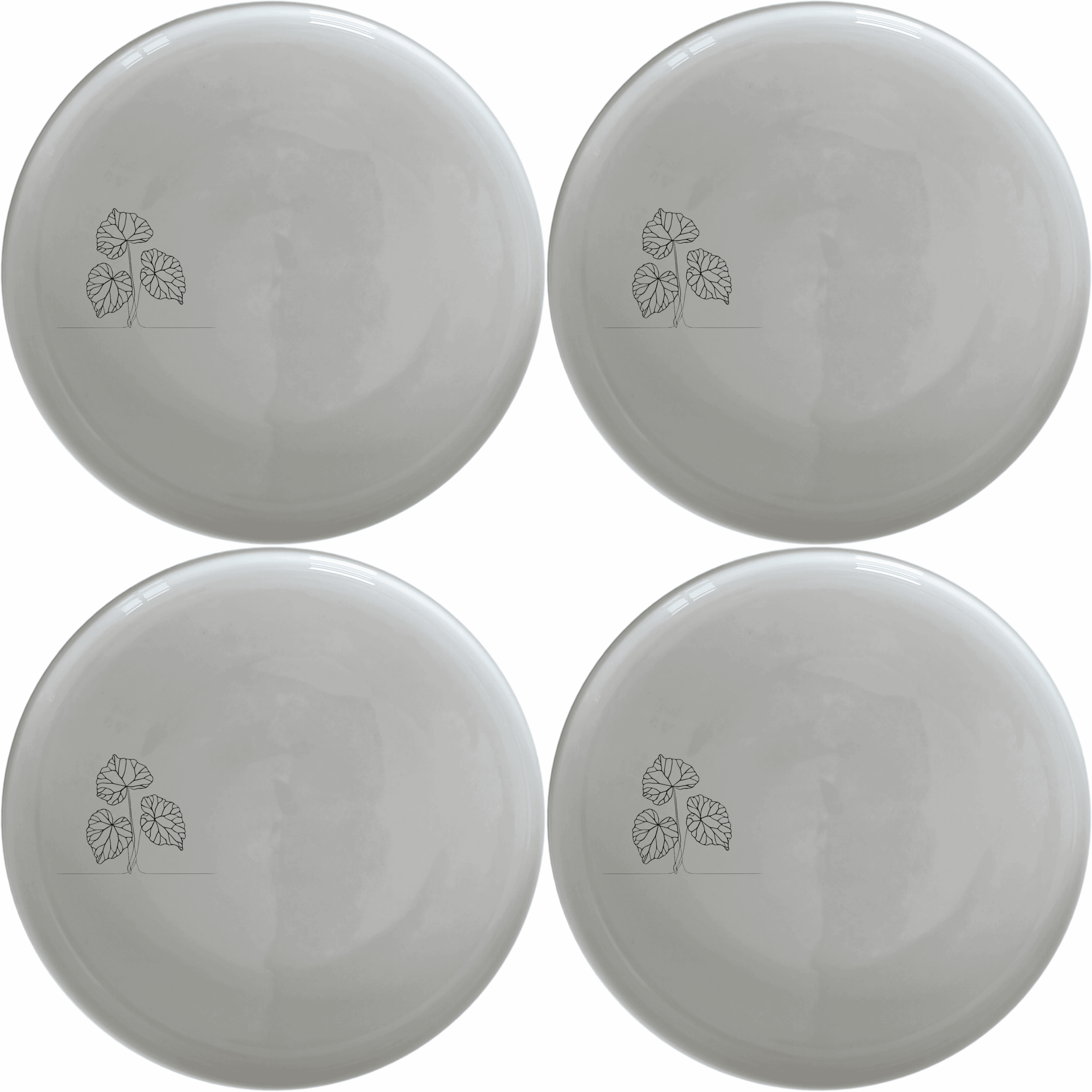 The Begonia Maculata Side Plate Set of 4 features a delicate botanical design, perfect for adding a touch of nature to your dining experience.