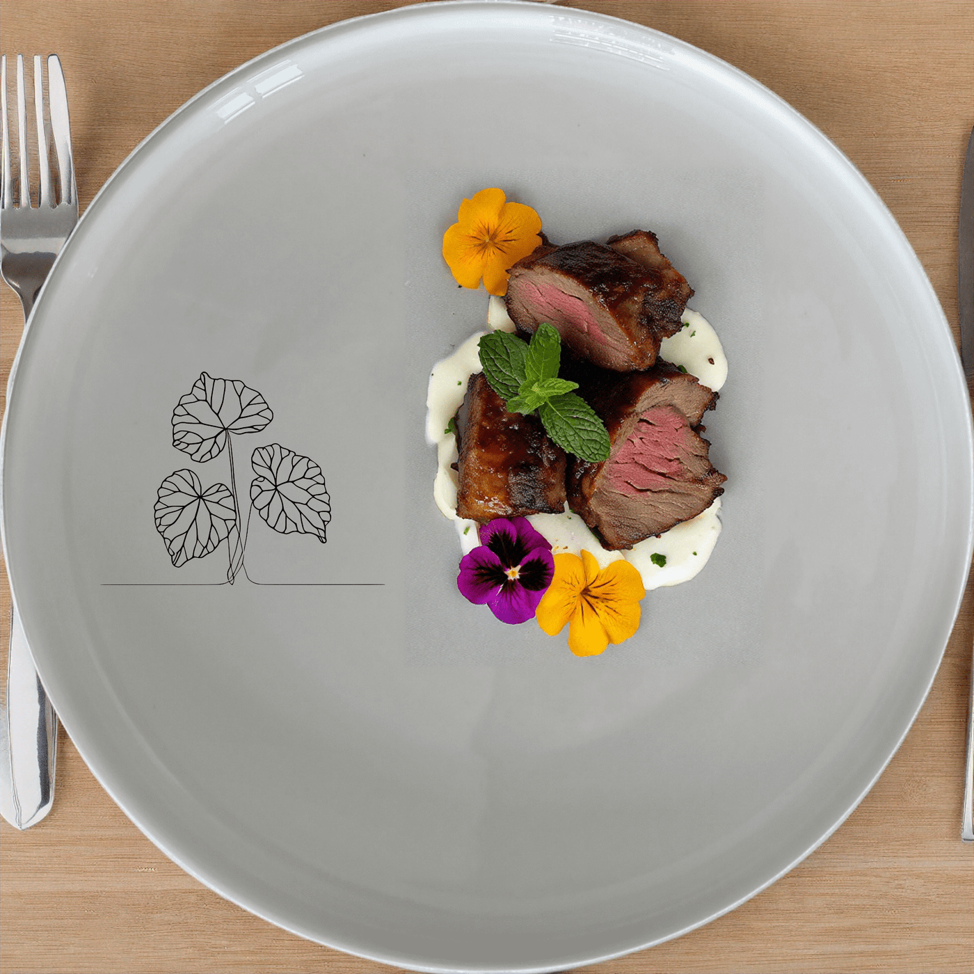 The Begonia Maculata Dinner Plate Set of 4 features a delicate botanical design, perfect for elevating any dining experience.