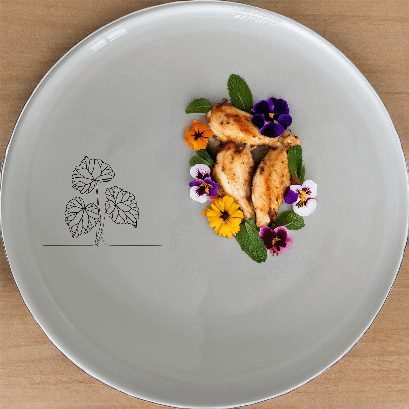 The Begonia Maculata Side Plate Set of 4 features a delicate botanical design, perfect for adding a touch of nature to your dining experience.