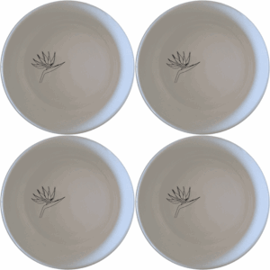 Bird Paradise Flat Bowl Set of 4 offers a unique and stylish addition to your dining collection, perfect for everyday use or special occasions.