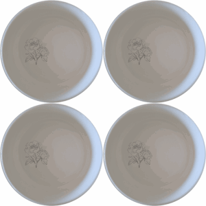 The Bold Coral Peonies Bowl Set of 4 adds a touch of elegance to your dining table with its striking coral peony design.