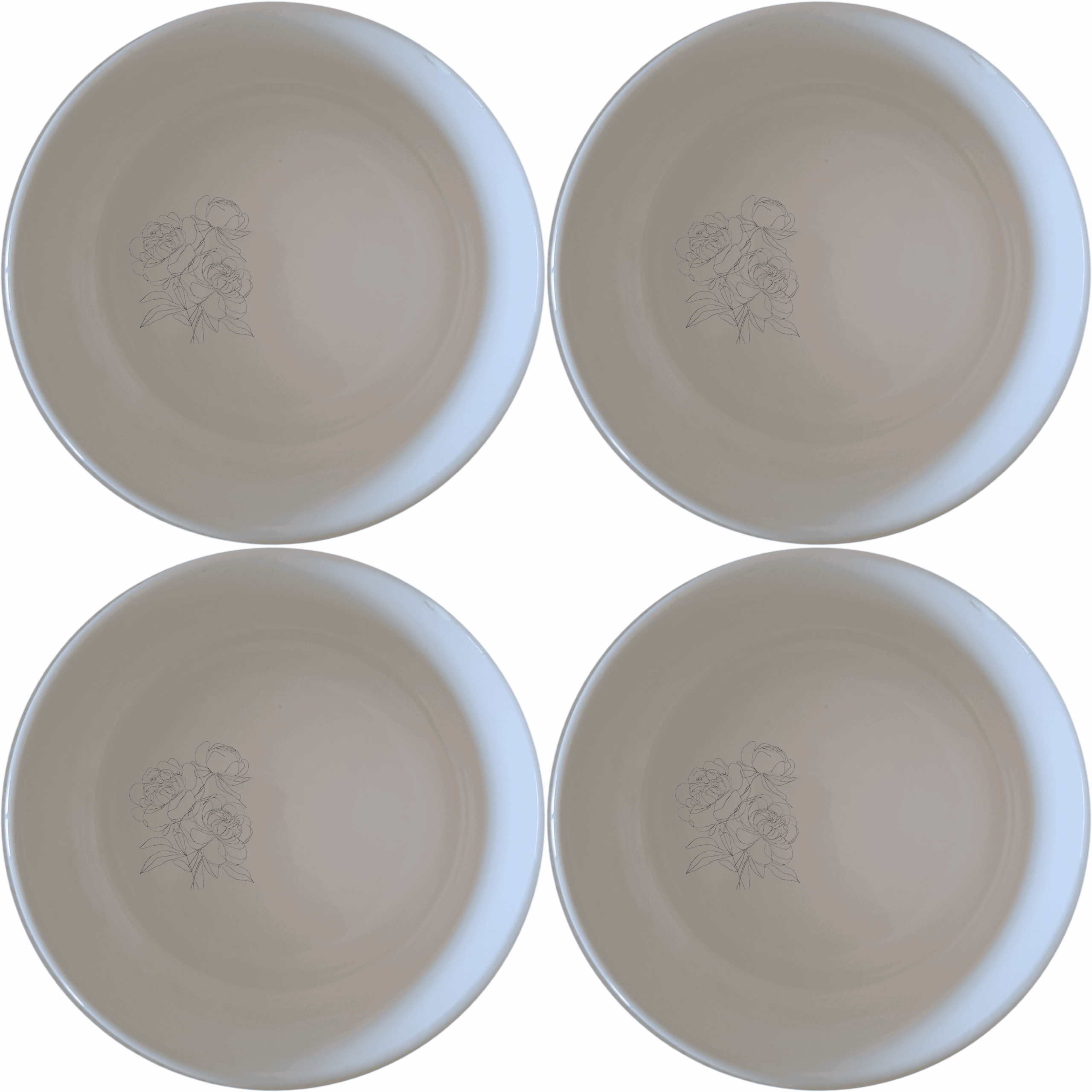 The Bold Coral Peonies Bowl Set of 4 adds a touch of elegance to your dining table with its unique design and vibrant color.